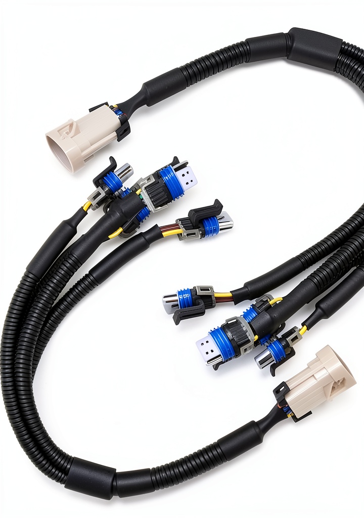 Installing HiSport ignition coil harness wire connectors in a truck engine bay